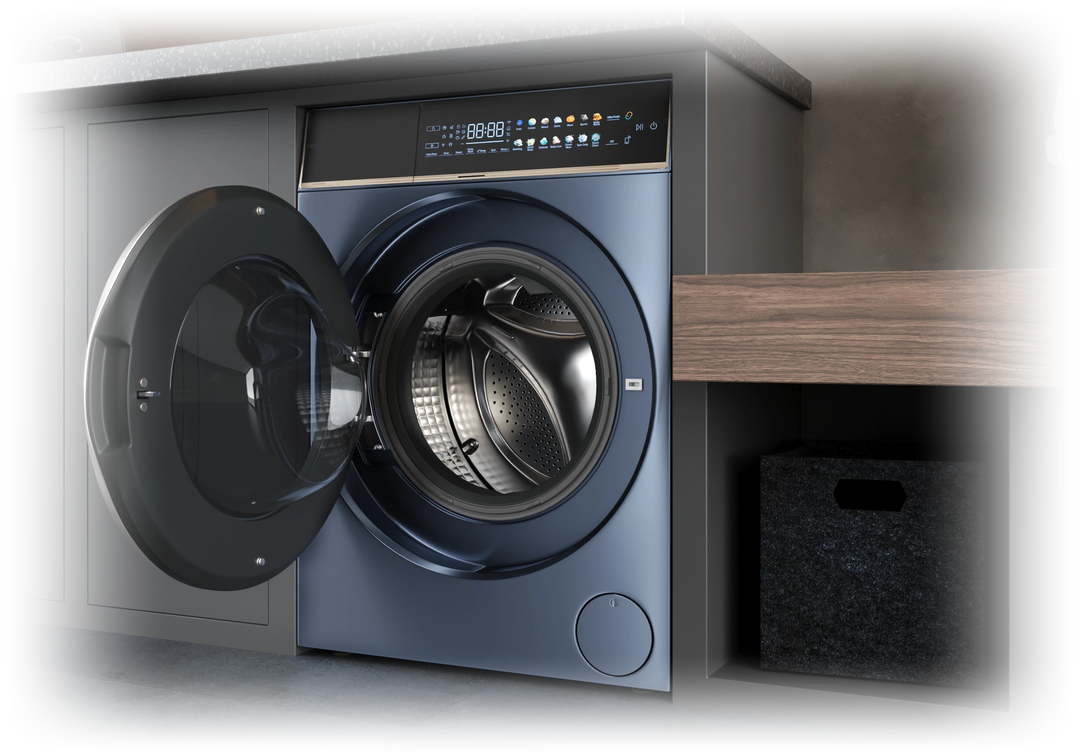 APIX.STUDIO lifestyle render — washing machine in interior