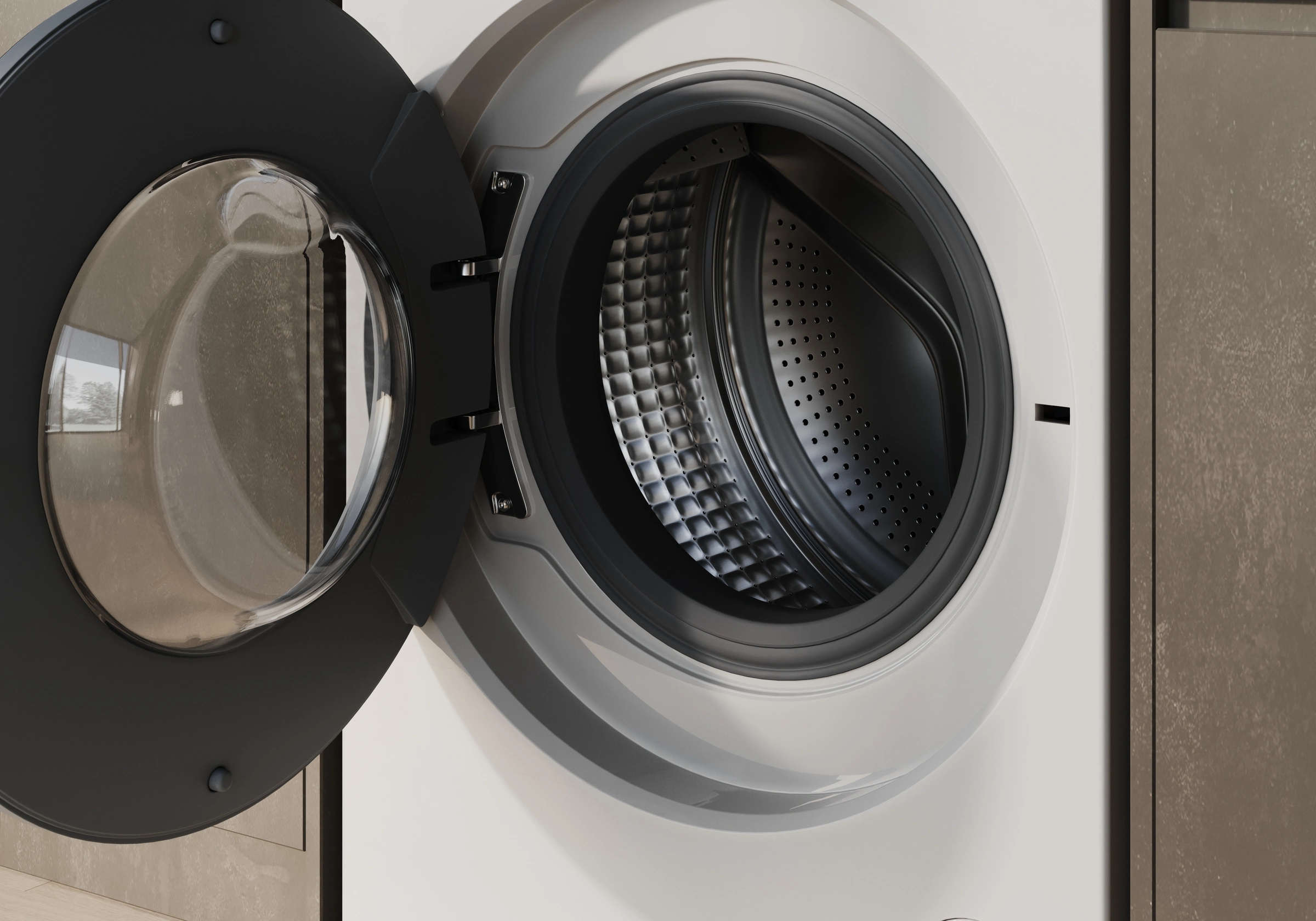APIX.STUDIO lifestyle render — laundry column in interior, scene 5