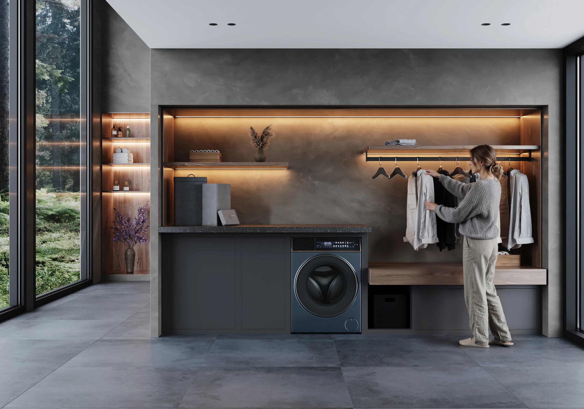 APIX.STUDIO lifestyle render — washing machine in interior