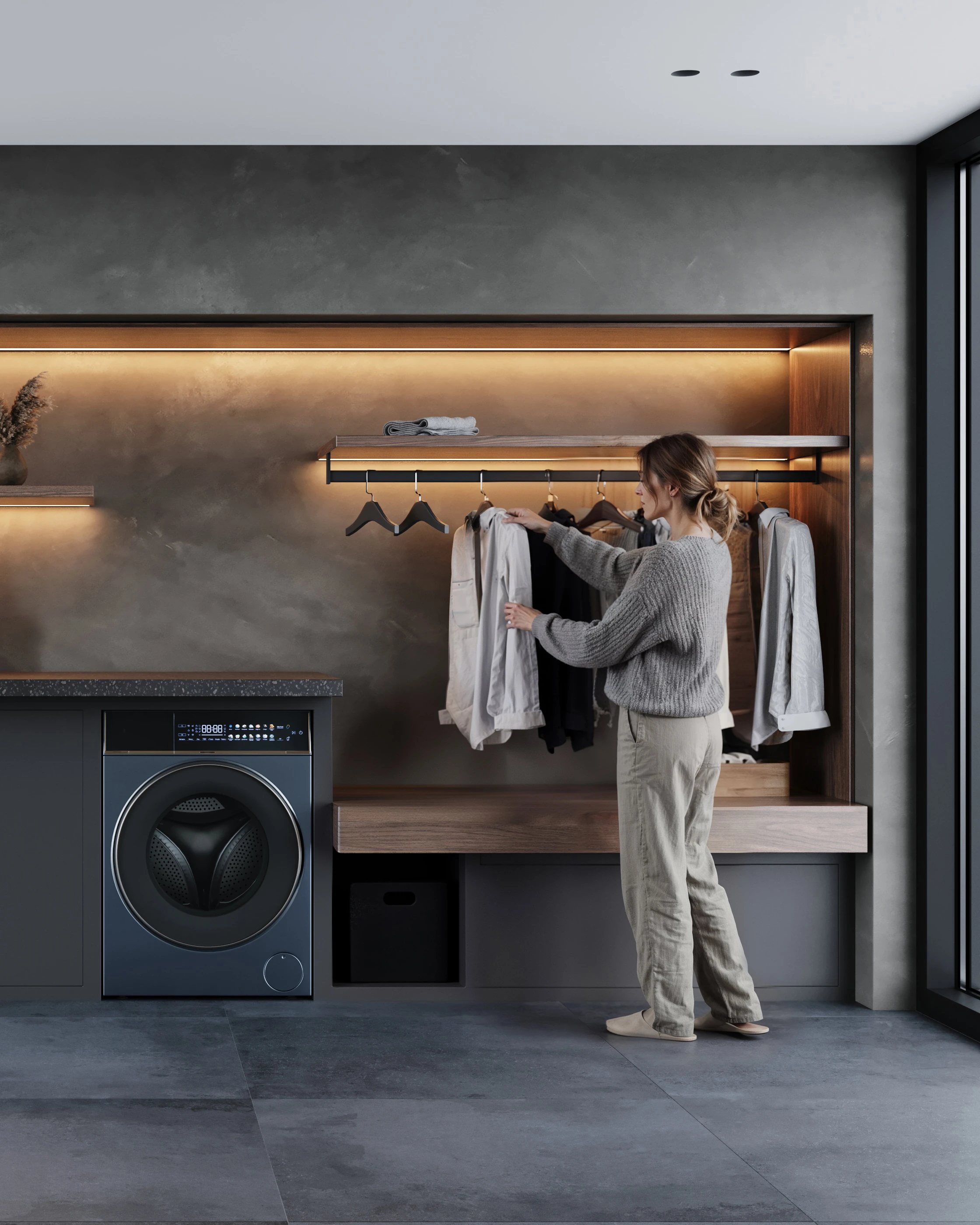 APIX.STUDIO lifestyle render — washing machine in interior, scene 2